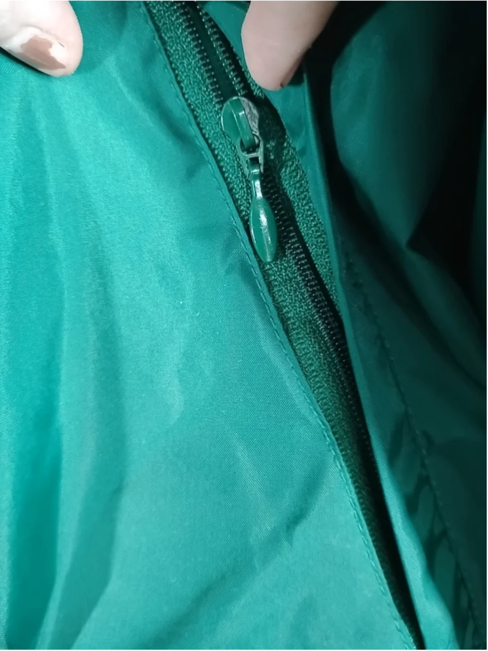 Vintage Adidas Windbreaker Jacket Mens M Green Hooded Full Zip 3 Stripe Track